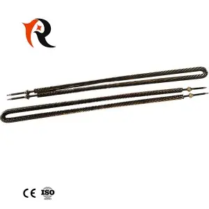 Stainless steel air resistance heater cartridge with fins