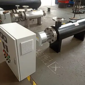 Industrial electric high pressure pipeline inline air heater