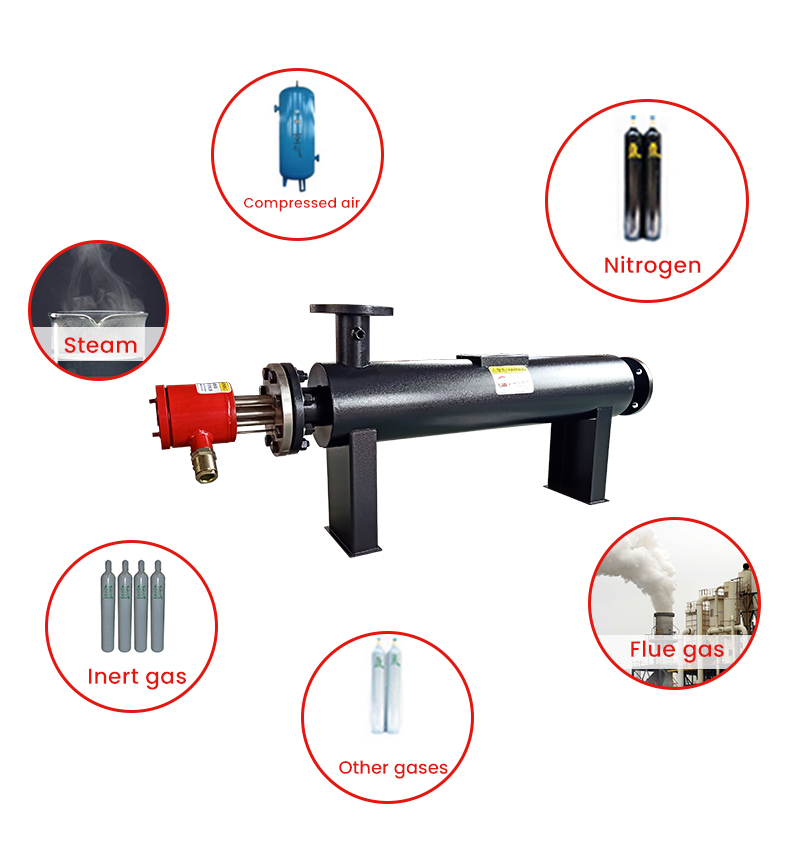 compressed air pipeline heater media