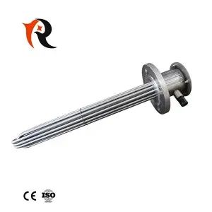 Industrial 30KW stainless steel 316 water immersion heating element with flange