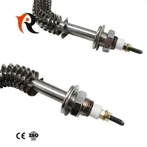 W shape air finned heating element with fins