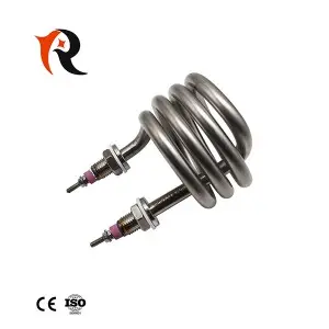 Stainless steel water immersion coil tubular heating element
